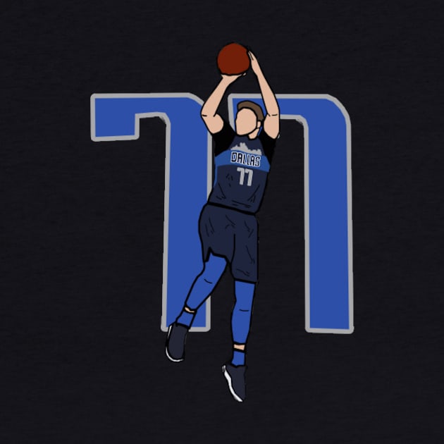 Luka Doncic 77 Fadeaway Jumpshot - NBA Dallas Mavericks by IveyEricssonArt